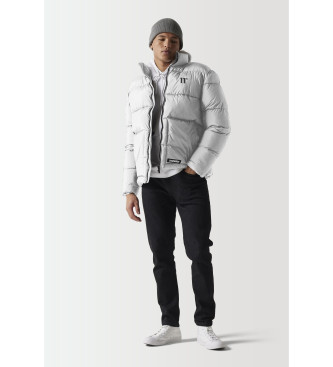 11 Degrees para homem. 11D3773-002 Casaco acolchoado com painel branco (XXL), Casual, Poliéster, Manga comprida