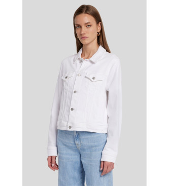 7 For All Mankind para mulher. 7U926549SL7 Casaco clássico de camionista branco (L), Casual, Lyocell