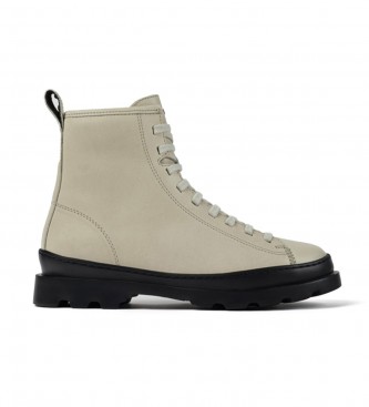 Camper para mulher. Botas de couro Brutus Cinzento Pastel Camper