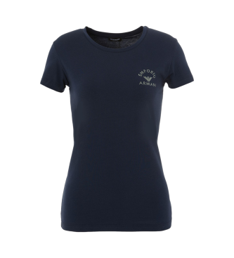 Emporio Armani para mulher. T-shirt azul-marinho com tachas Emporio Ar