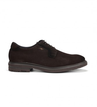 Fluchos para homem. Sapatos de couro F0631 Castanho escuro Fluchos