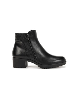 Fluchos para mulher. botas de couro para tornozelo F1367 Preto -Altura