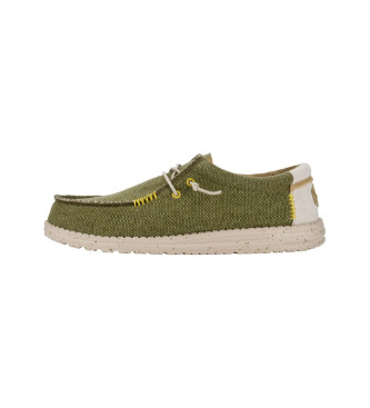 HeyDude para homem. Mocassins Wally Coastline Juta verde HeyDude