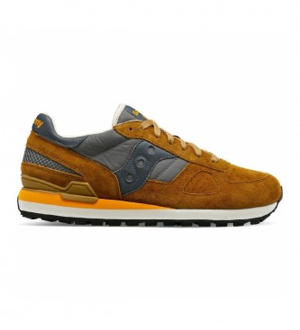 Saucony para homem. Sapatilhas Shadow Original em pele castanha