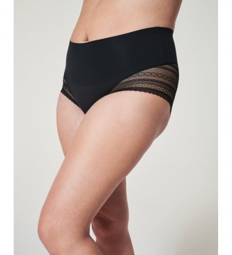 SPANX para mulher. Calcinha de cintura alta com renda preta SPANX